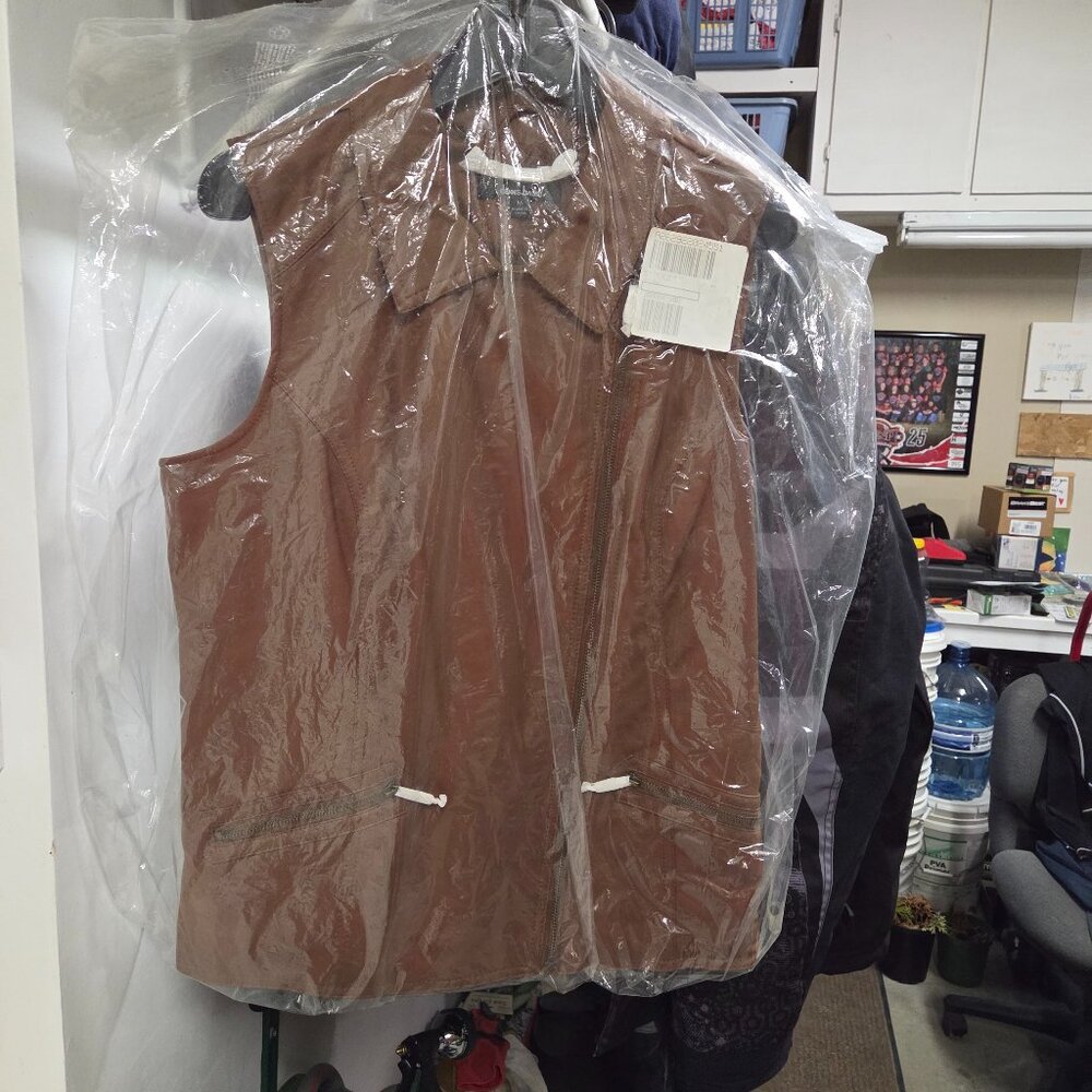 Dennis Basso brown quilted vest.